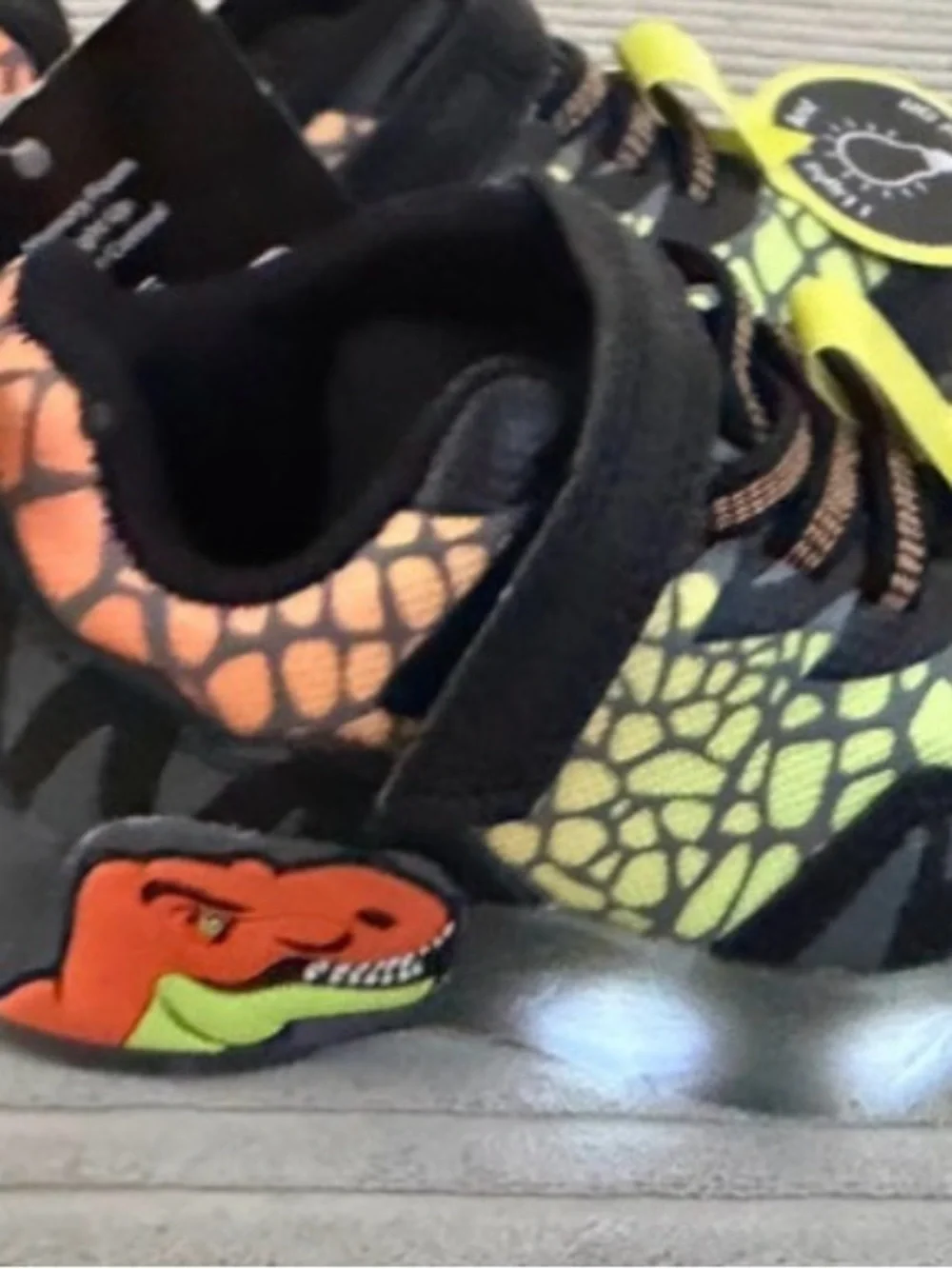 Athletic Works Lime Green and Black Kids Light-Up Sneakers